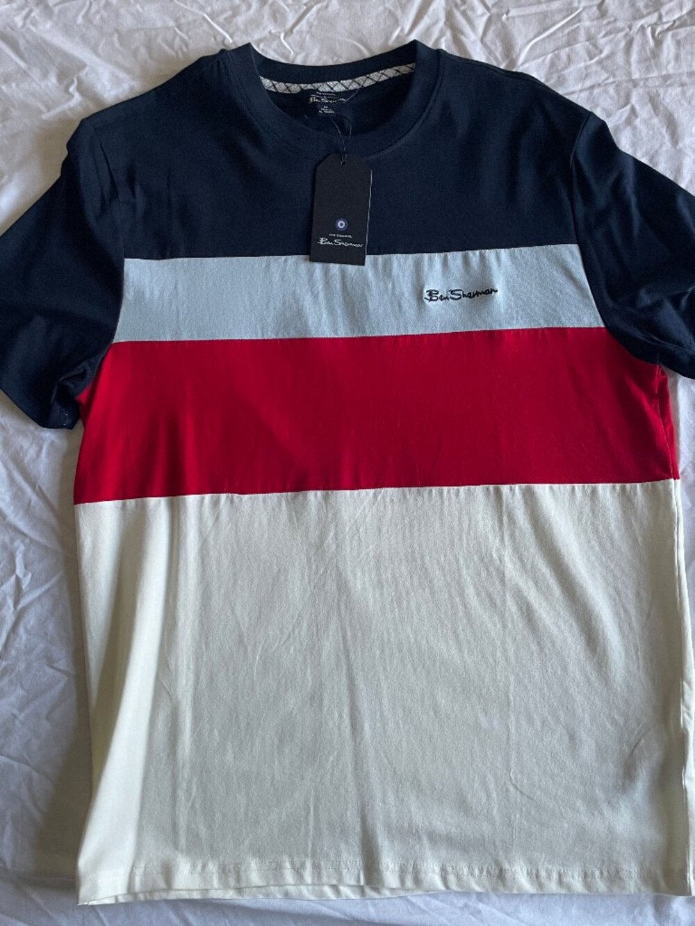 Ben Sherman Mens T Shirt Red White Navy Short Sleeve NWT SZ M "Coconut Milk"